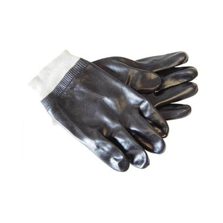 The Brush Man Pvc Chemical-Resistant Gloves, Interlock Lined, Knit Wrist, Large, 12PK GLOVE-8700